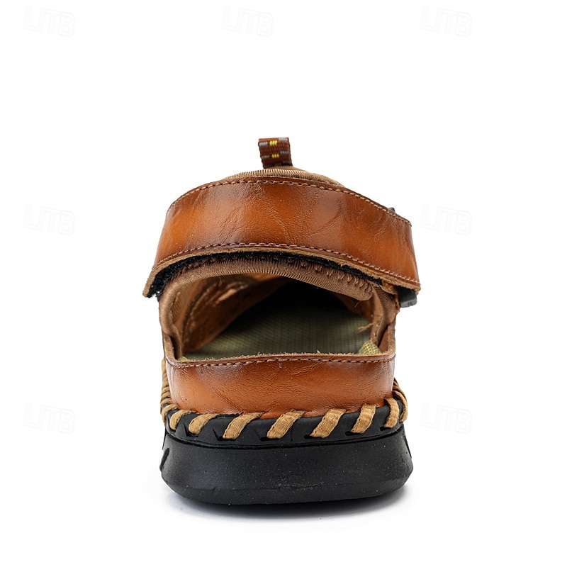 Per uomo Sandali Scarpe fatte a mano Pelle crosta Traspirante Comodo Antiscivolo Con lacci intrecciali Giallo-marrone Nero Marrone del 2025 a $34.99 –P6