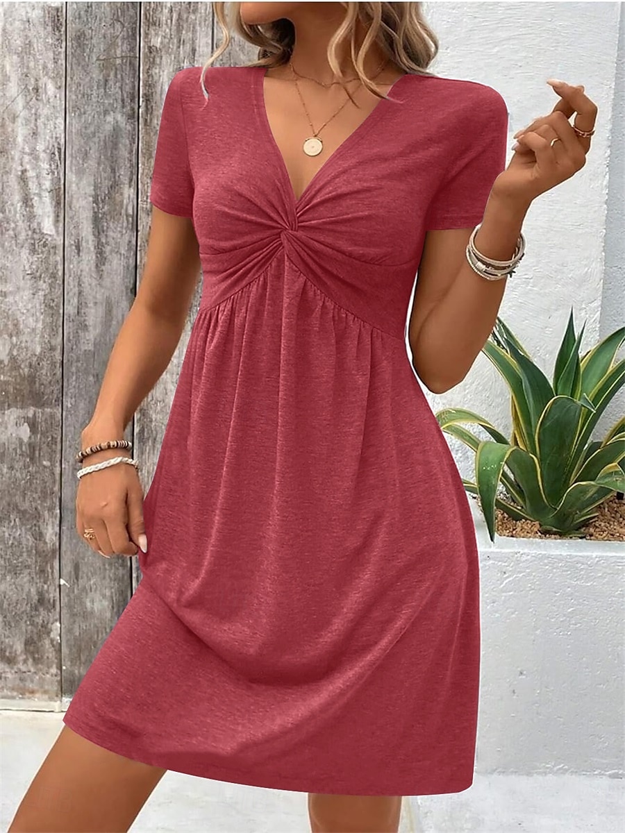Rochie mini pentru femei Rochie corset Rochie tip T-shirt Rochie tip Tee Rochie casual Vacanță Casual Zilnică Ajustare regulată Grafic Mâneci scurte Gât în V Negru Roșu Albastru Fuchsia Vară 2025 - $26.99 –P5