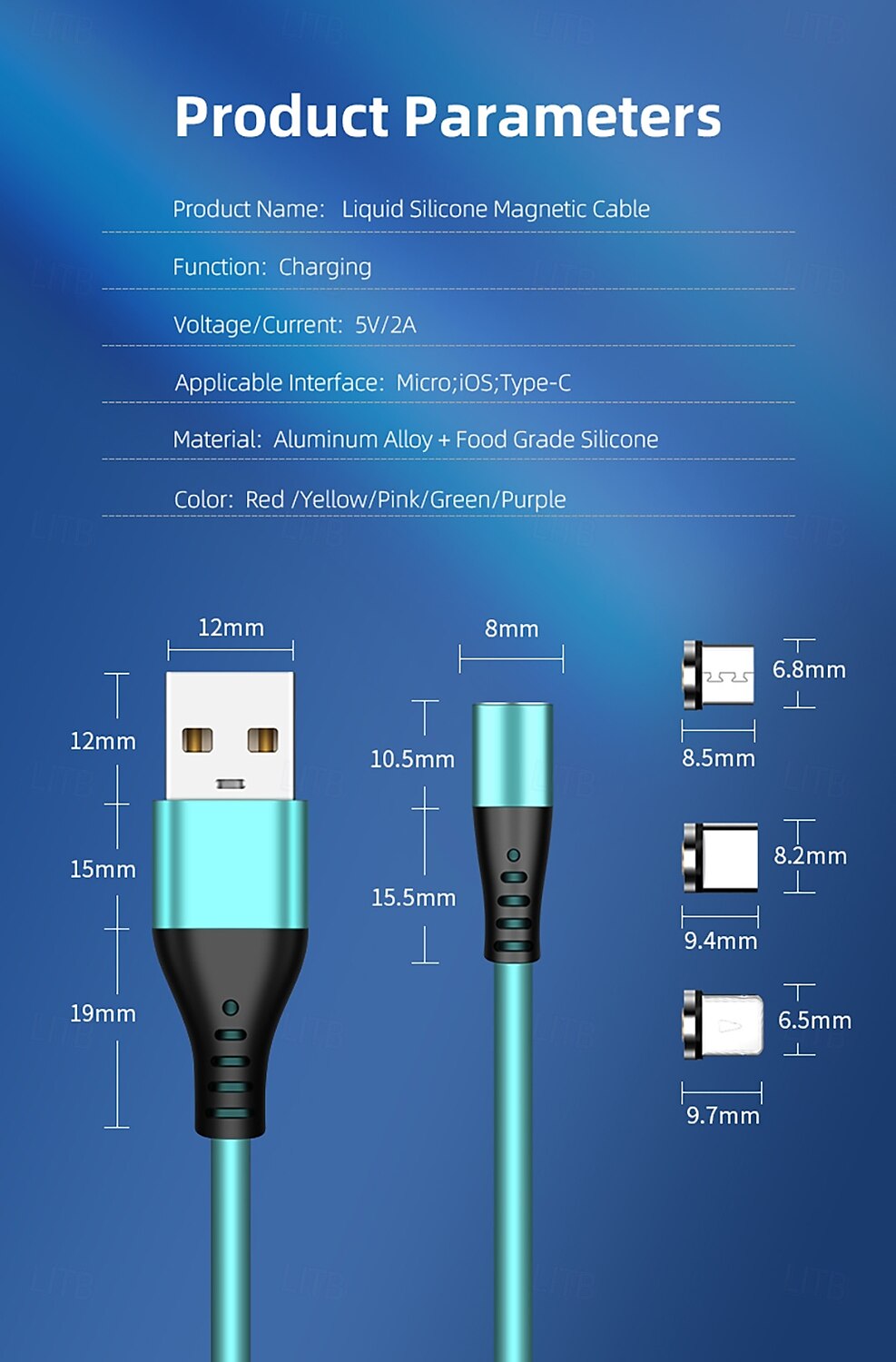 USB C kabel Bleskový kabel Micro USB kabel USB A na Lightning / micro / USB C 2.4 A Nabíjecí kabel Magnetické Tekutý silikagel Pro iPad Samsung Xiaomi Doplňky k mobilu 2025 - $13.99 –P18