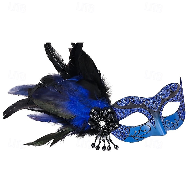 Karnevalsmaske Venezianische Maske Columbina Erwachsene Herren Damen Halbes Gesicht Party Maskerade Karneval von Venedig Karneval Einfaches Karnevalskostüm 2025 - $32.99 –P11