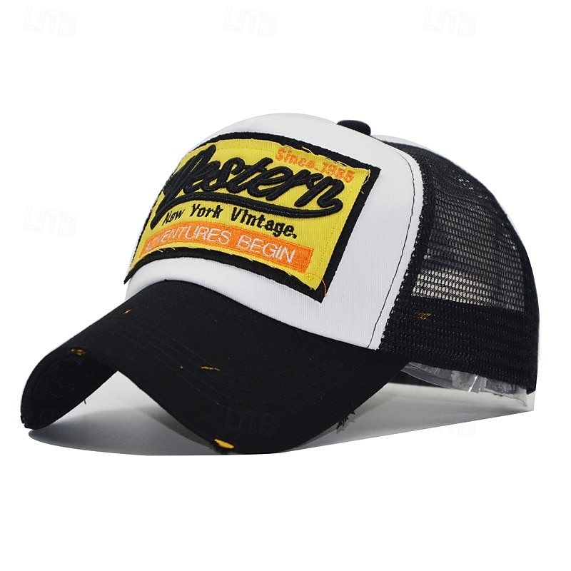Men's Baseball Cap Sun Hat Trucker Hat Mesh Cap Black Yellow Cotton Adjustable Fashion Daily Wear Festival Letter Embroidery Casual / Daily 2025 - $7.99 –P9