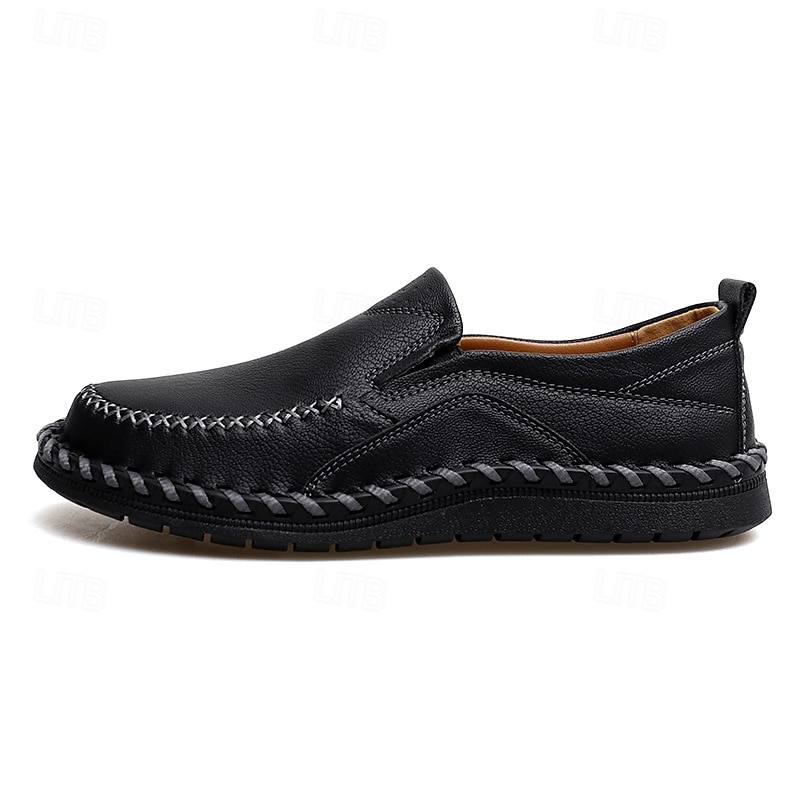 Freizeit-Schlupfschuhe aus Kunstleder für Herren mit Steppnähten – bequemes, atmungsaktives Alltagsschuhwerk für Outdoor- und Freizeitaktivitäten 2025 - $46.99 –P2