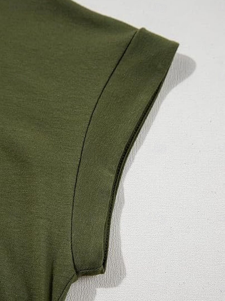 T Shirt Femme Uni Élégant Décontracté Manches Courtes Col Ronde Tops Réguliers Quotidien Noir Blanc Vert Armée Vert Gris Été de 2025 ? $19.99 –P13