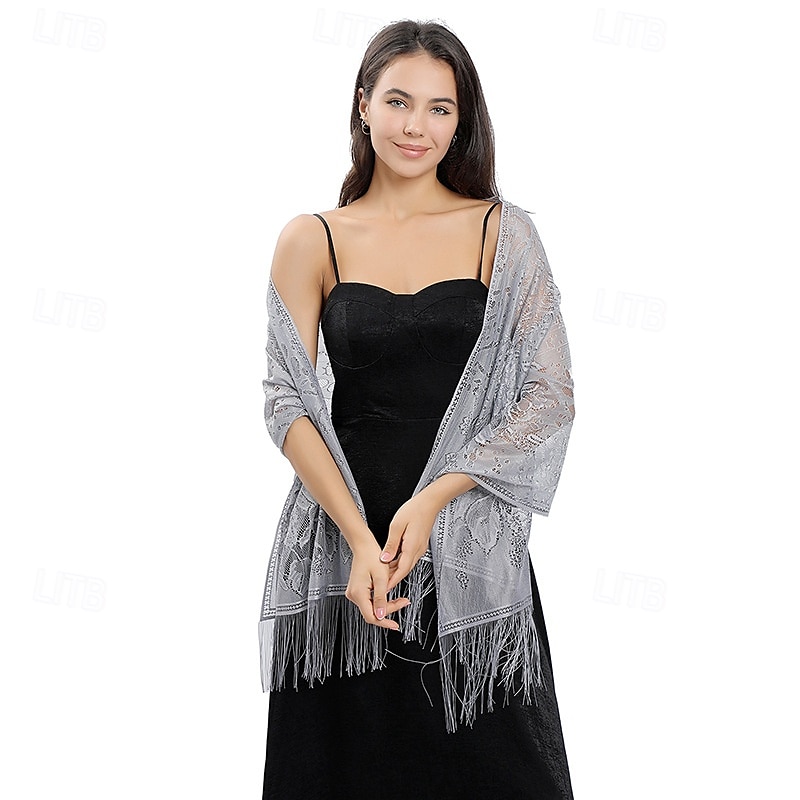 Spitzenblumenschal Braut Hochzeitskleid Abendkleid Cheongsam Tanzparty Bankettschal 2025 - $18.99 –P10