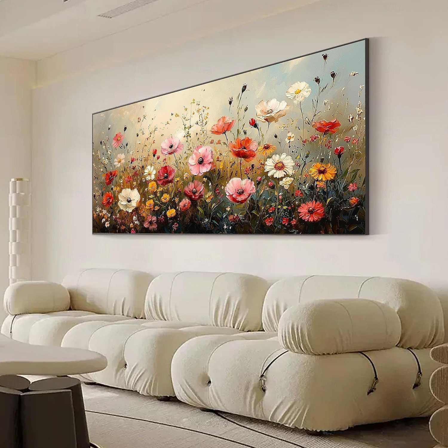 2026年 手作りのオリジナルカラフルな花の絵画キャンバスの油絵抽象的な花の壁アート、家の装飾用、枠張り付き、内側の枠なしの絵画 コレクション –  GBP £98.99, image size:1500x1500