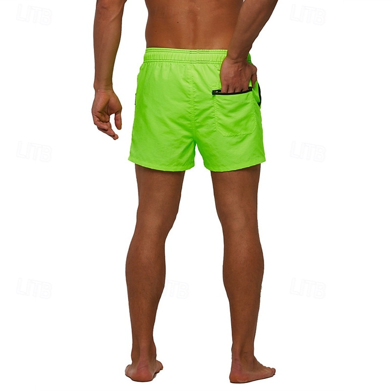 Homens Calção Justo de Natação Shorts de Natação Bermuda de Surf Calças Com Cordão Com bolsos Natação Surfe Praia Esportes Aquáticos Retalhos Cor Sólida Verão Primavera de 2025 por $25.99 –P14
