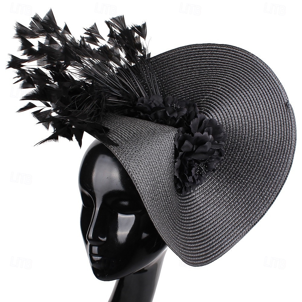 berretto Poliestere Cappello Fedora Corsa di cavalli Elegante Vintage Con Fantasia floreale Copricapo Copricapo del 2025 a $29.99 –P7