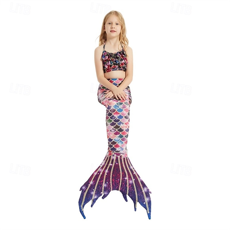 Enfants Fille Maillots de bain sirène Maillot de bain Vacances Plage Balance Vacances Tropique Maillots de bain 4 ans et + Eté Rose Claire Rose Claire de 2025 ? $34.99 –P6