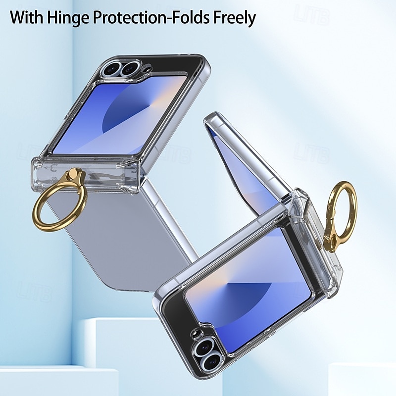 телефон Кейс для Назначение SSamsung Galaxy Z-флип 7 Z-флип 6 Z Flip 5 Кейс на заднюю панель Кольцо Пряжка Защита от удара Ретро Покрытие ПК 2025 - $20.99 –P3