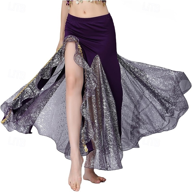 Belly Dance Skirt Sequin Split Dance Costume Set Hip-Hugging Skirt Stage Performance Competition Skirt 2025 - $31.99 –P3