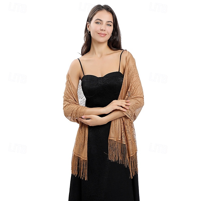 Spitzenblumenschal Braut Hochzeitskleid Abendkleid Cheongsam Tanzparty Bankettschal 2025 - $18.99 –P18