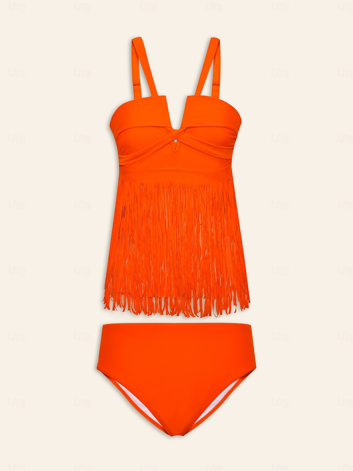 2026年 女性用 スイムウェア 2ピース 水着 旅行度假风 スタイリッシュ 純色 ノースリーブ 水着  コレクション – $62.99 –P6