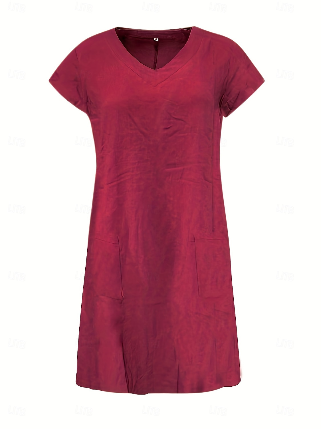 Women's Normal Mini Dress Cotton Linen Dresses Shift Dress Bohemia Vacation Tropical Butterfly Sleeve Street Casual Daily Form Fit Solid Color Short Sleeve V Neck Yellow Light Green Wine Royal Blue 2025 - $19.99 –P14