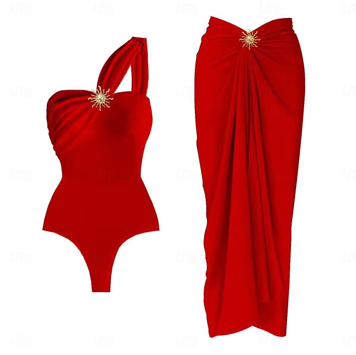 Dam Badkläder En bit Monokini Baddräkt Öppen rygg Magkontroll Hög midja Smal Semester Standkläder Ensfärgat Axelbandslös Ärmlös Baddräkter 2025 - $41.99 –P2