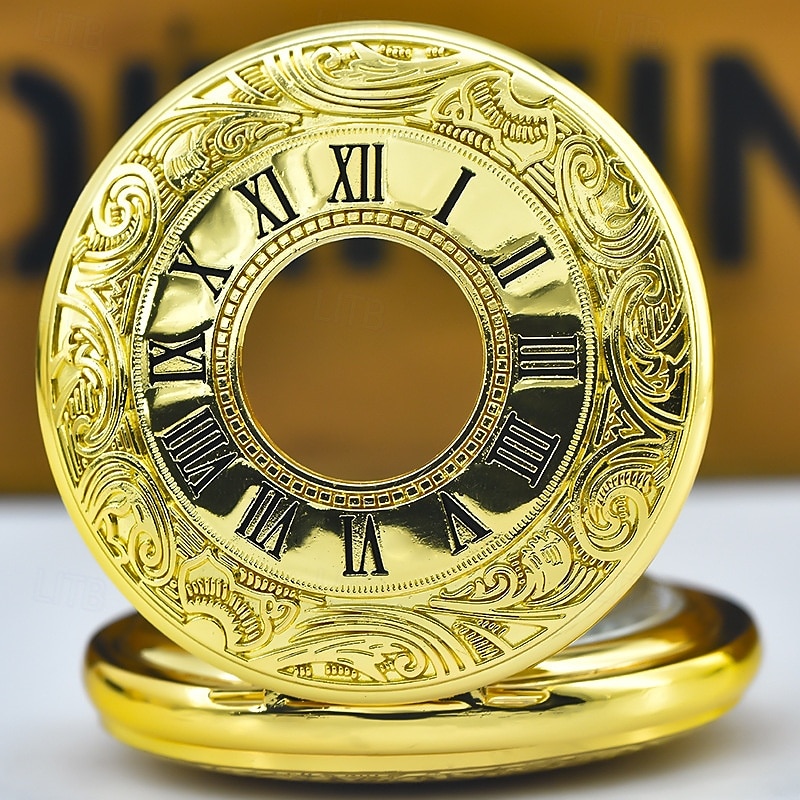 Bronzové vintage náhrdelníkové kapesní hodinky Římské pamětní velké s otevřeným předními chatelaine quartz kapesní hodinky top visící hodiny 2025 - $19.99 –P9