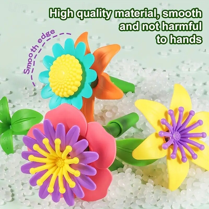 لعبة بناء حديقة زهور، نشاط تعليمي بألوان عشوائية، لعبة ما قبل المدرسة، هدية عيد الهالوين/عيد الشكر/عيد الميلاد، هدية عيد الفصح 2025 - $38.99 –P12