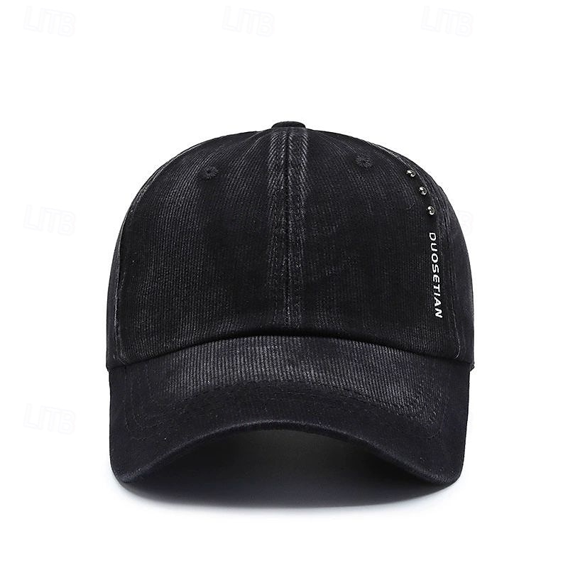 Herren Cap Basecap Sonnenhut Kappe Schwarz Dunkelmarine Baumwolle Niete Modisch Brautkleider schlicht Täglich Wochenende Solide / einfarbig Einstellbar Sonnenschutz Atmungsaktiv 2025 - $7.99 –P2