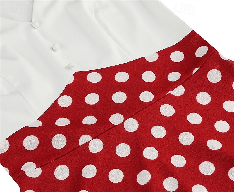 1950s Retro Vintage Rockabilly Knee Length Dress Tea Dress Swing Dress Polka dots Fit & Flare Swing Fancy Dress Women's Christmas Carnival New Year Homecoming Daily Wear Bachelorette Party Adults' 2026 - $32.99 –P9
