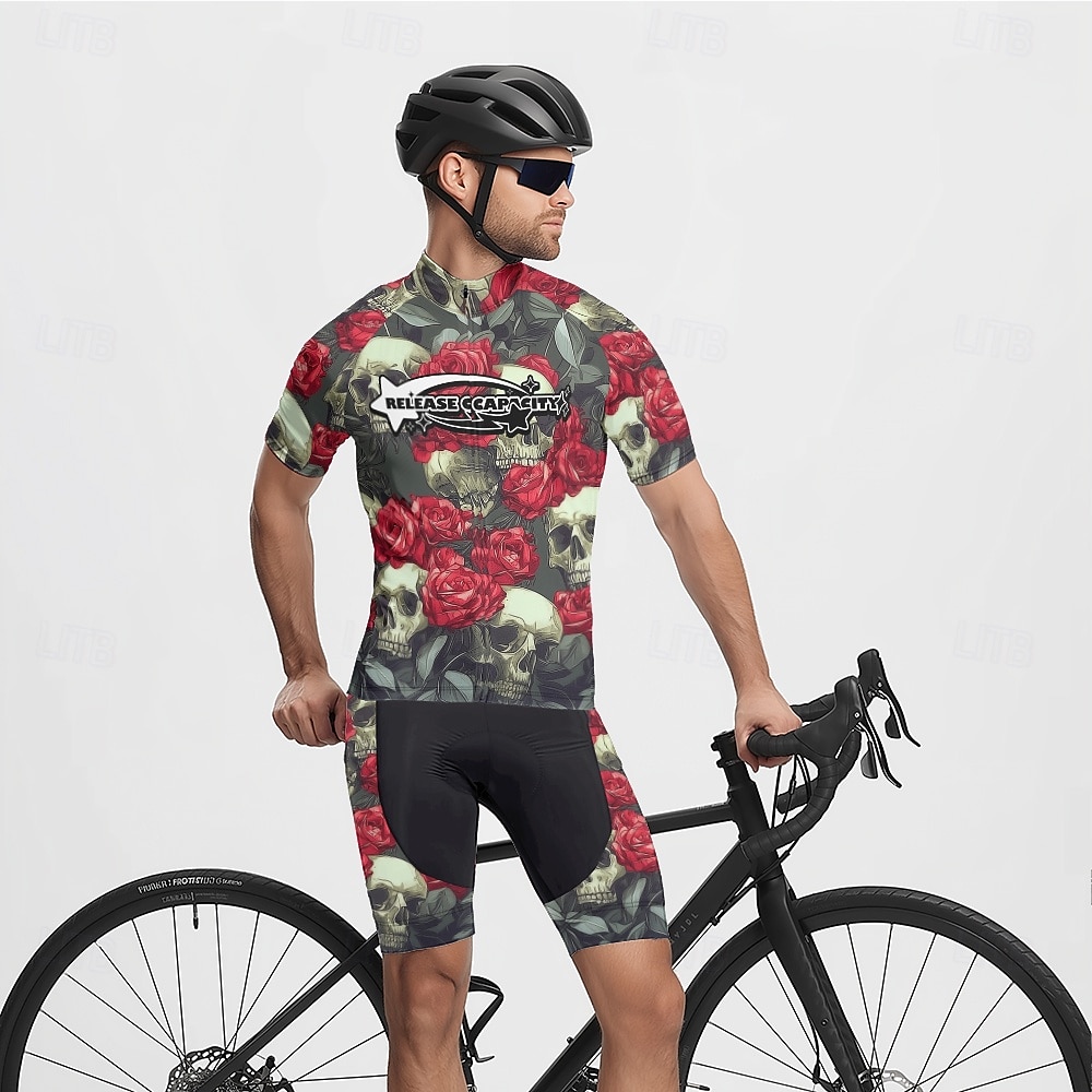 Homme Maillot de cyclisme Crâne Manche Courte Cyclisme T-shirt Maillot avec 3 poches arrière VTT Vélo tout terrain Séchage Rapide Design Anatomique Évacuation de l'Humidité Respirant Des sports Noir de 2025 ? $25.99 –P7