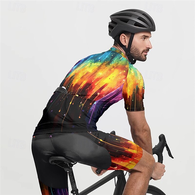 Miesten Pyöräily jersey ja shortsit Lyhythihainen Maastopyöräily Maantiepyöräily Musta Keltainen Punastuvan vaaleanpunainen Kaltevuus Pyörä Spandex Urheilu Kaltevuus Vaatetus 2025 - $38.39 –P17