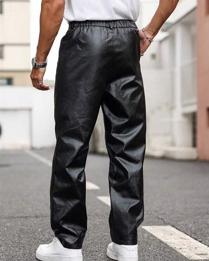 Men's Trousers Casual Pants Lederhosen Pocket Plain Comfort Outdoor Daily Fashion Casual Black Micro-elastic 2025 - $27.99 –P2