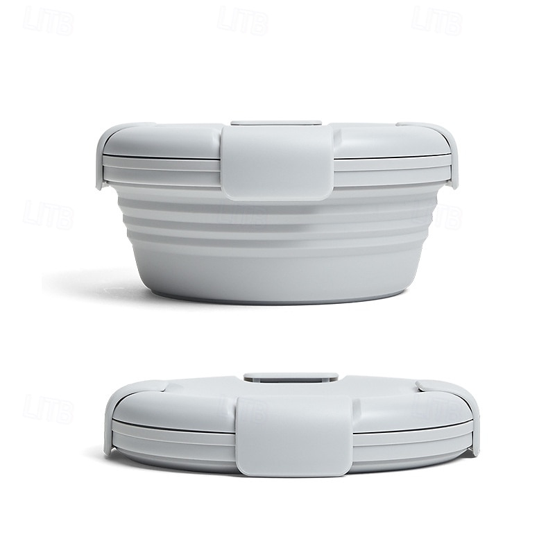 hopfällbar matbehållare i silikon  & reseskålsset - läckagesäker, bpa-fri  & platsbesparande för camping  & resa 2025 - $23.99 –P2