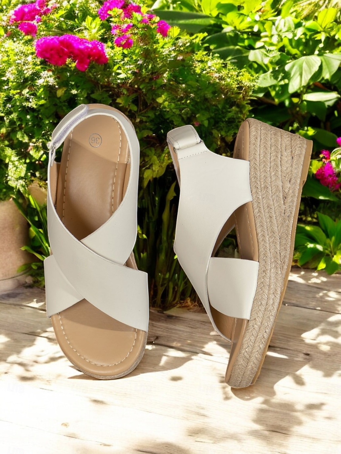 černé espadrilkové sandály na klínku pro ženy – stylový design s křížovým páskem, pohodlná letní obuv, ideální na pláž a běžné výlety 2025 - $24.99 –P4