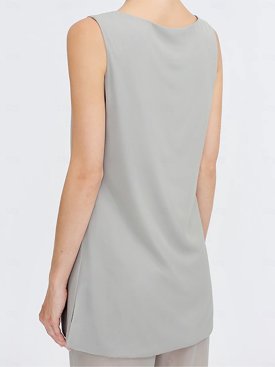 Kombinezon  Spodnium 3 Częściowe Teściowej Ślubne Gościń Elegancka Plus Size Zawiera Bateau Długość do Podłogi Chiffon Bez Rękawów Kurtka z Jednolitym Kolorem 2025 - $125.99 –P13
