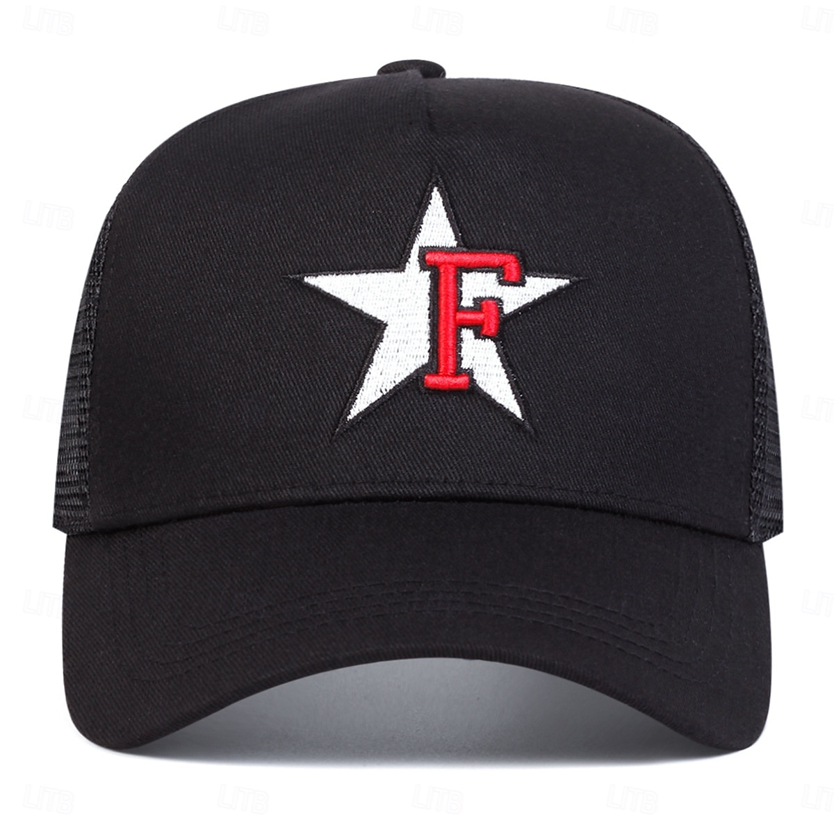 Herren Cap Basecap Sonnenhut Kappe Mesh-Kappe Schwarz Blau Poly / Baumwollmischung Einstellbar Modisch Freizeitskleidung Festival Buchstabe Sterne Lässig / Alltäglich 2025 - $7.99 –P2