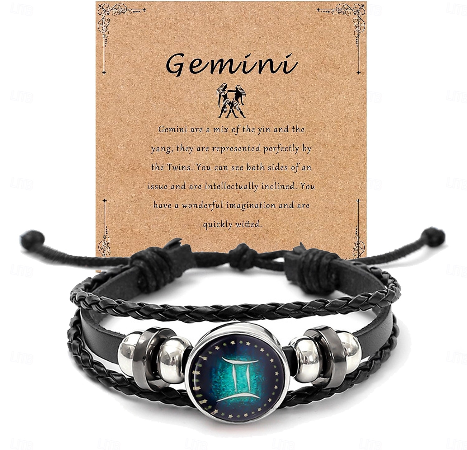 multilayer constellation zodiac läder armband handgjorda vävda stjärntecken wrap armband armband för kvinnor män smycken födelsedagspresent 2025 - $14.99 –P9