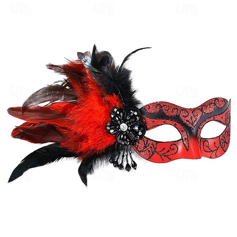 Karnevalsmaske Venezianische Maske Columbina Erwachsene Herren Damen Halbes Gesicht Party Maskerade Karneval von Venedig Karneval Einfaches Karnevalskostüm 2025 - $32.99 –P8