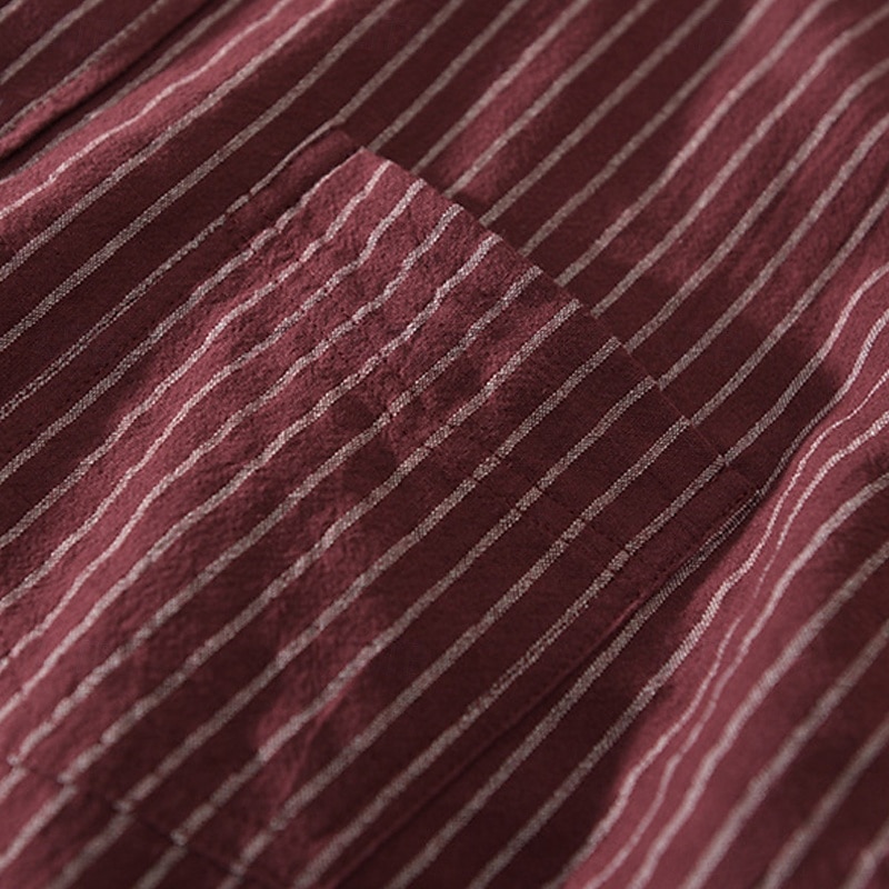 Per uomo Camicia Camicia di lino Camicia casual Camicia con Bottoni Camicia di cotone A righe Vacanza Camicia hawaiana Bianco Vino Blu reale Manica Lunga Colletto alla coreana Primavera Autunno del 2025 a $35.99 –P8