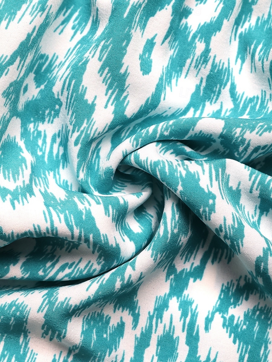 Dame Mini kjole Uformell kjole Boho-kjole Bohem Årgang Etnisk Feriereise Daglig Normal Geometrisk Ermeløs Rullekrage Blå Sommer 2025 - $22.99 –P10