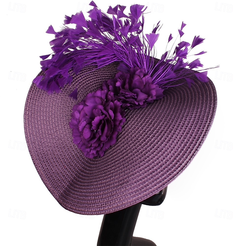 berretto Poliestere Cappello Fedora Corsa di cavalli Elegante Vintage Con Fantasia floreale Copricapo Copricapo del 2025 a $29.99 –P14