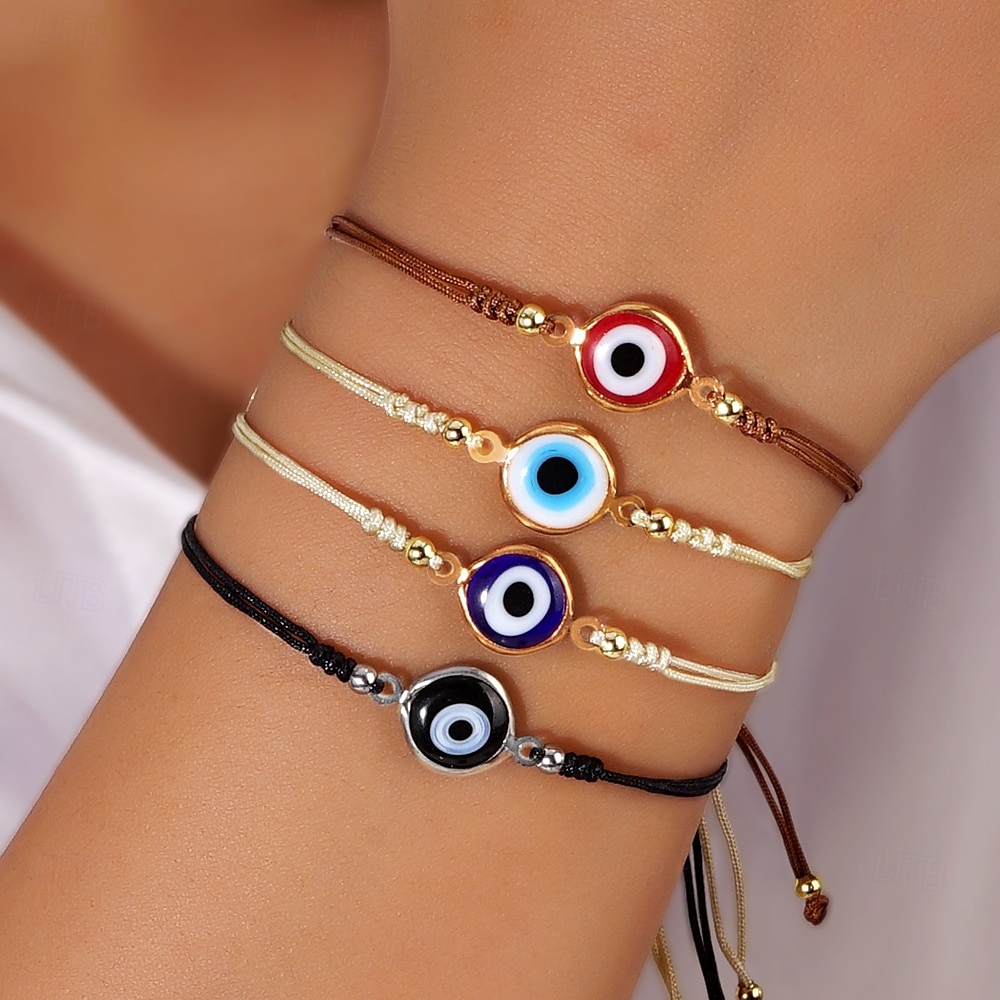 1 pulsera de cuerda con cuentas en forma de ojo de diablo, colorida pulsera de amistad con cuerda de mano, joyería ajustable 2025 - $11.49 –P1