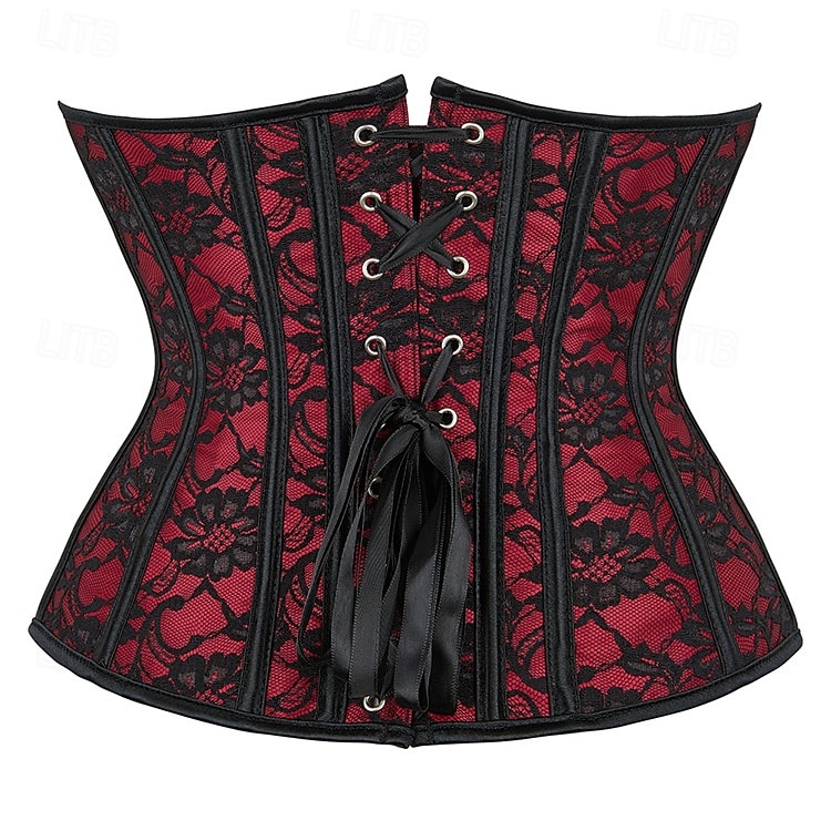 Retro Vintage Punk & Gothic Corset Underbust Corset Bustier Lace up 14 Bones Floral Women's Fantasy Halloween Carnival Party Casual Daily LARP Adults' Corset 2025 - $21.99 –P3