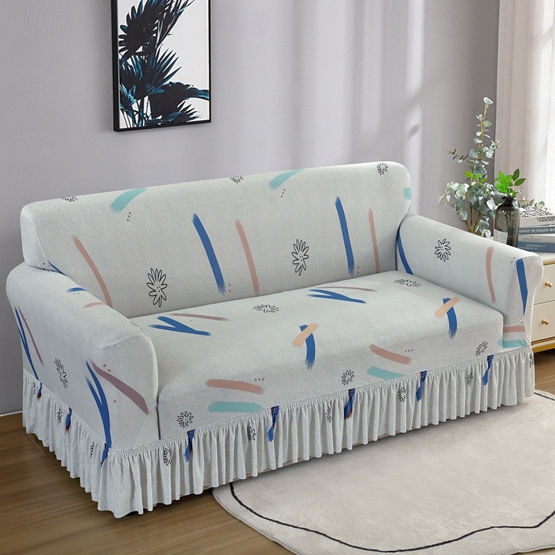 1 Pc Stretch Sofa Slipcover Sofa Cover With Skirt Printed Couch Cover Furniture Protector for Bedroom Living Room Home Decor 2025 - $41.99 –P7
