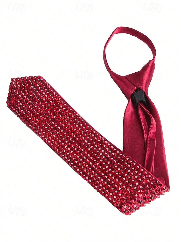 cravate style diamant en strass pour hommes et femmes – détail étincelant en faux diamant pour événements officiels, fêtes et occasions spéciales de 2025 ? $14.99 –P8