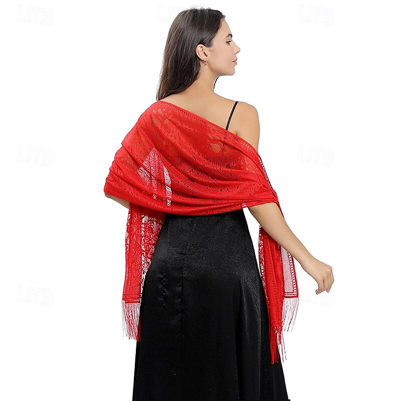 Spitzenblumenschal Braut Hochzeitskleid Abendkleid Cheongsam Tanzparty Bankettschal 2025 - $18.99 –P9