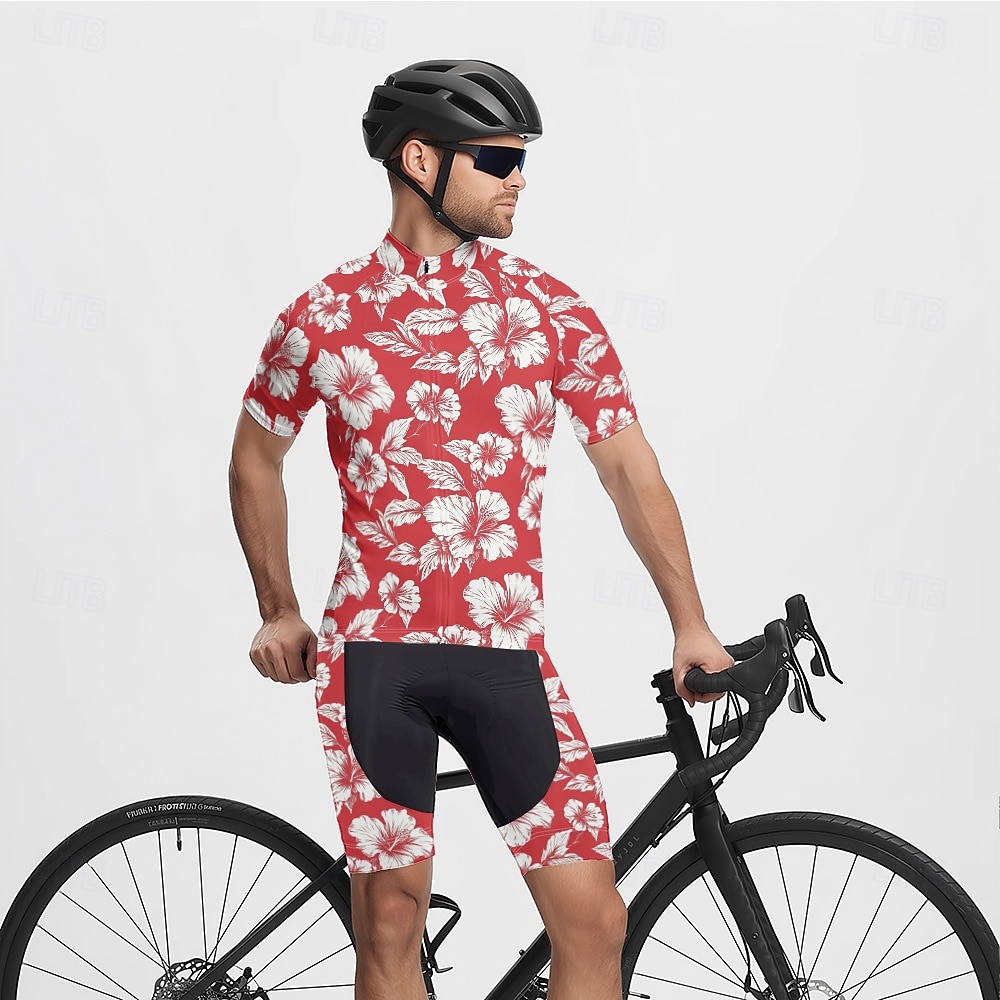 Cycling Kit Mens Floral Cycling Jersey Mens Cycling Jersey Bubbles Rose  Wulibike