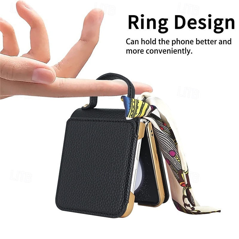 telefoon hoesje Voor Samsung Galaxy Z-flip 6 Z Flip 5 Z Flip 4 Z Flip 3 Achterkant Spiegel Schokbestendig Retro PU-nahka 2025 - $30.99 –P4