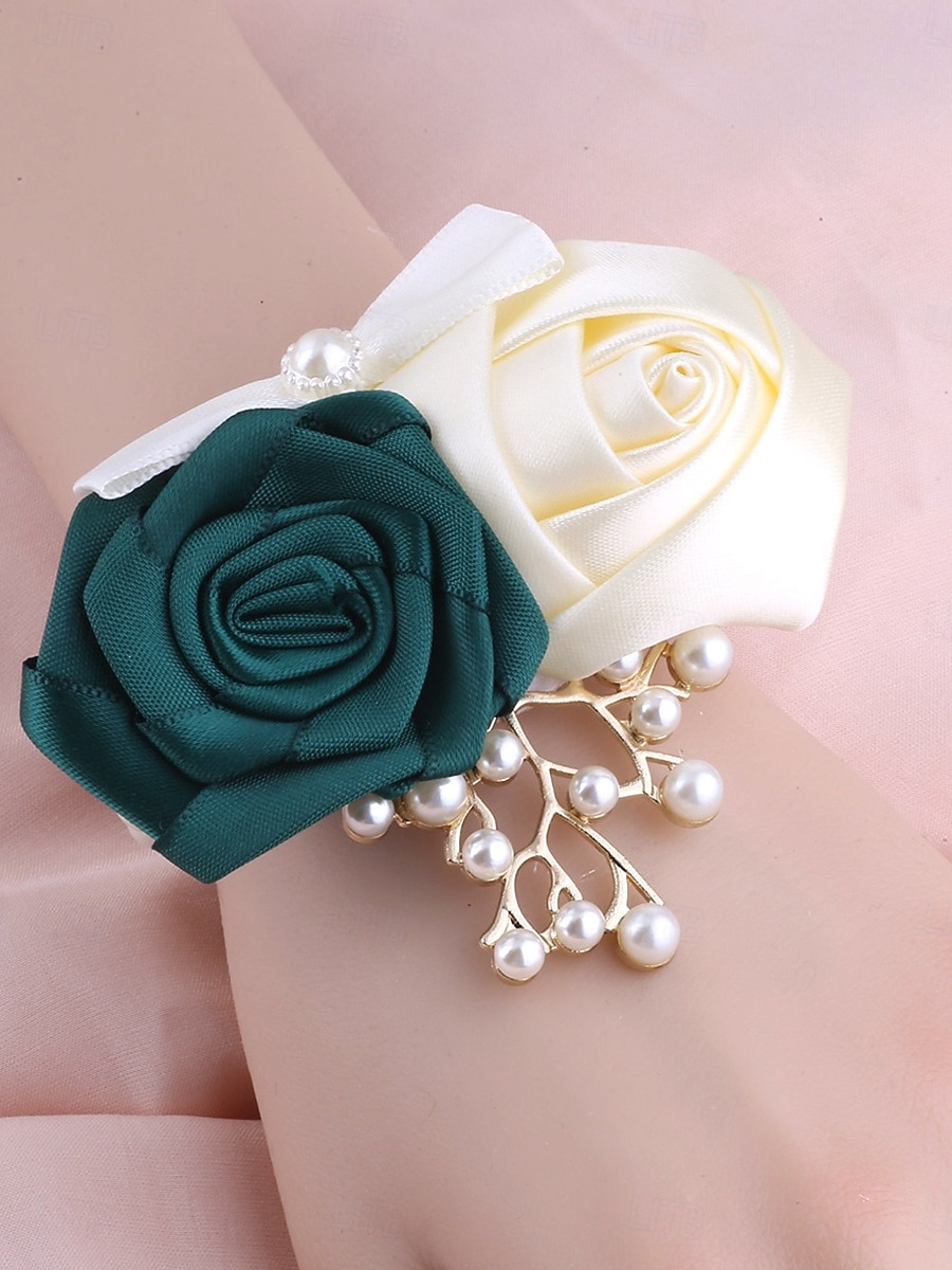Fleurs de poignet de mariage bouquets de mariage  événement  fête PVC (chlorure de polyvinyle) style fleur de 2025 ? $78.99 –P2