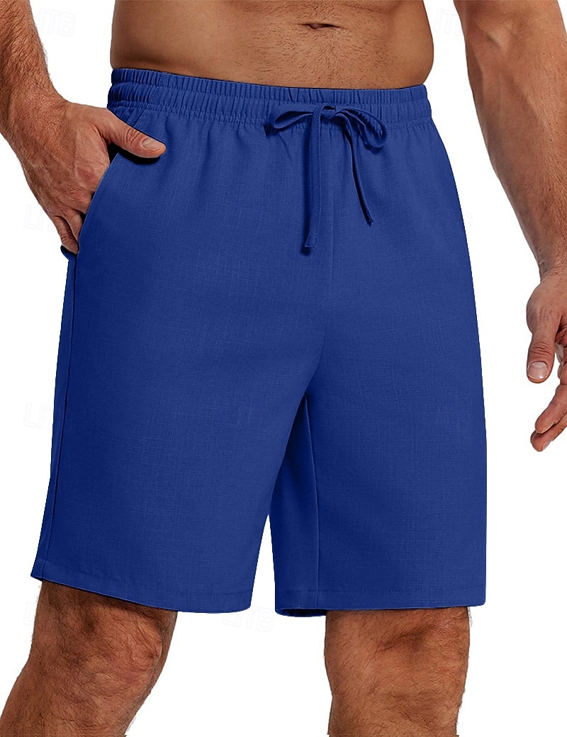 Per uomo Shorts Shorts di Lino Pantaloncini Estivi Shorts da Spiaggia Coulisse Elastico in vita Gamba Dritta Semplice Traspirante Lunghezza al ginocchio Yoga Quotidiano Spiaggia Moda Athleisure Nero del 2026 a $18.99 –P2