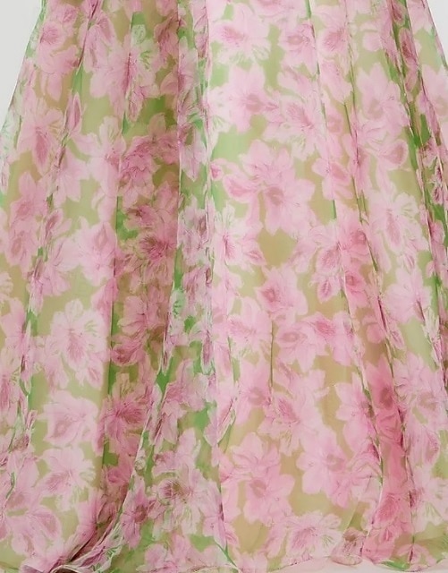 Rosa Blommig A-linjead Prom Klänningar Chiffon Elegant Formell Bröllop Klänning Gäst Golvlång Ärmlös Axelbandslös Bröllopsgästklänning 2025 - $183.99 –P5