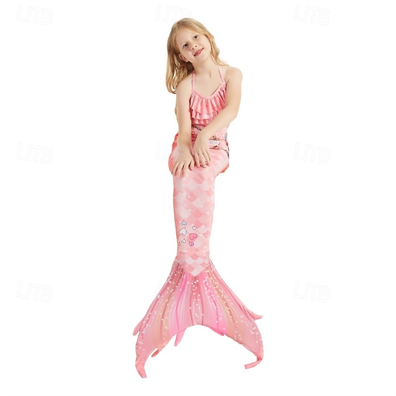 Enfants Fille Maillots de bain sirène Maillot de bain Vacances Plage Balance Vacances Tropique Maillots de bain 4 ans et + Eté Rose Claire Rose Claire de 2025 ? $34.99 –P14