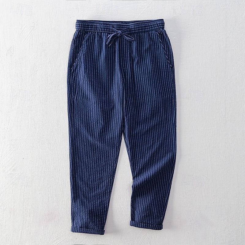 Herr Långbyxor Casual byxor Ficka Snörning Elastisk midja Rand Komfort Andningsfunktion Semester Dagligen Helgdag Mode Streetwear Svart Vit 2025 - $30.99 –P9