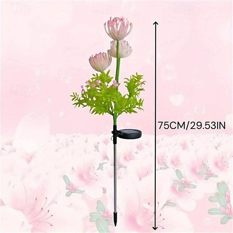 Lámpara de inserción de campo de flores junto al mar con energía solar para exteriores, 2 piezas, lámpara de decoración de césped para camino de jardín y patio, lámpara de decoración de ambiente de 2025 - $21.99 –P2