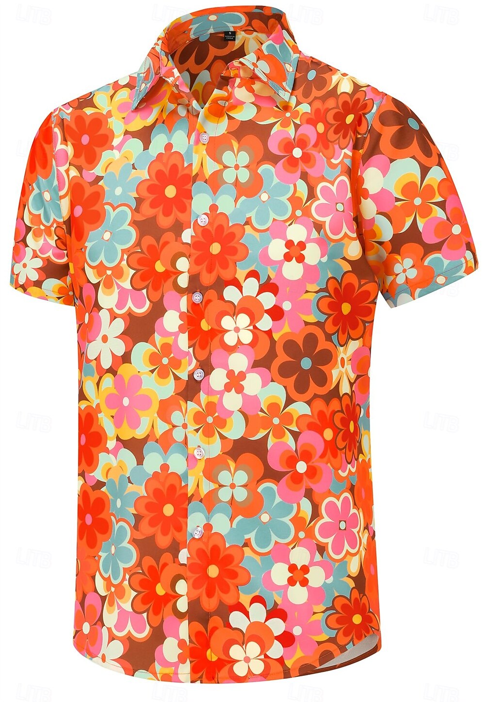 Retro 70. léta Tričko Aloha košile Hippie Květinový Maškarní kostým Pánské Dovolená Párty Pride Parade Dospělé Tričko 2025 - $20.99 –P5