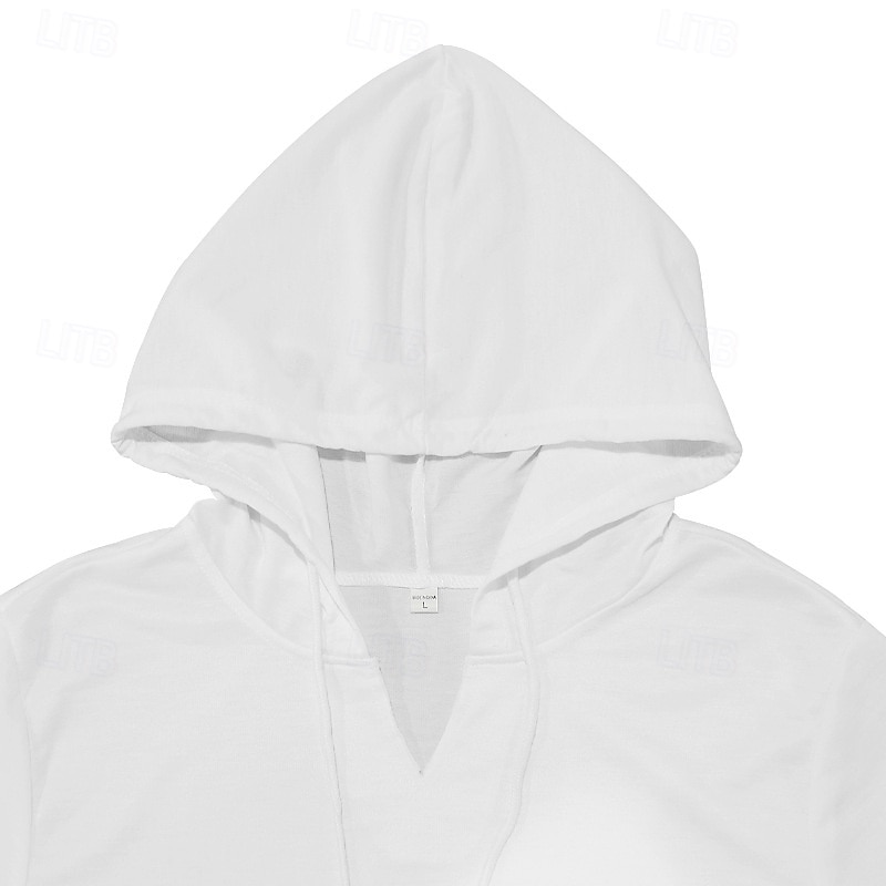 Ανδρικά Φούτερ με Κουκούλα Μπλουζάκι μπλουζάκι Κοντομάνικο Λαιμόκοψη V Καλοκαίρι Συνδυασμός Χρωμάτων Μοντέρνα Υψηλής Ποιότητας Άνετο Με Κουκούλα ΕΞΩΤΕΡΙΚΟΥ ΧΩΡΟΥ Causal Καθημερινά Μαύρο Λευκό Καφέ 2026 - $20.99 –P4