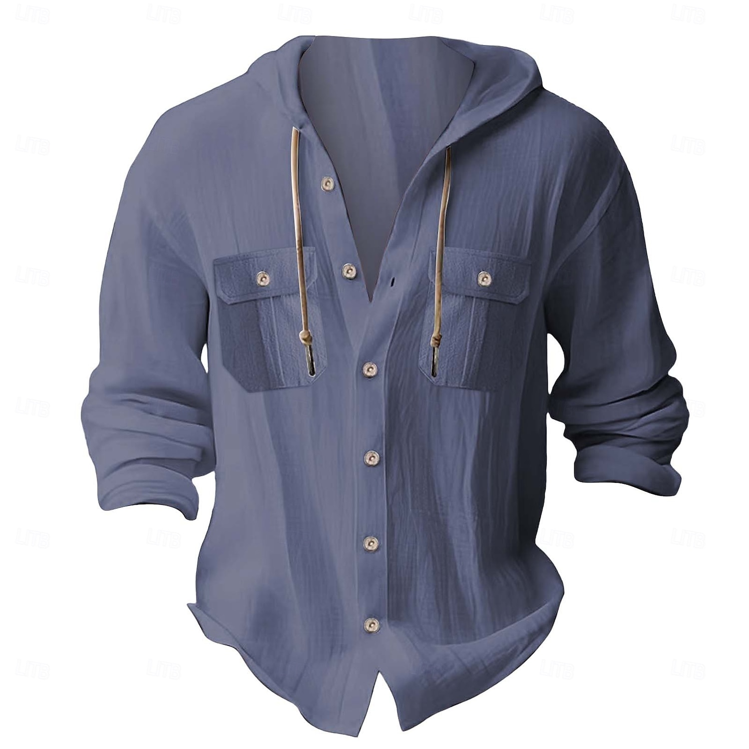 Per uomo Camicia Camicia in cotone bianco Maglietta informale Camicia con bottoni Camicia di cotone Liscio Da mare Strada Nero Bianco Blu marino scuro Blu Manica lunga Con cappuccio Primavera del 2025 a $29.99 –P7